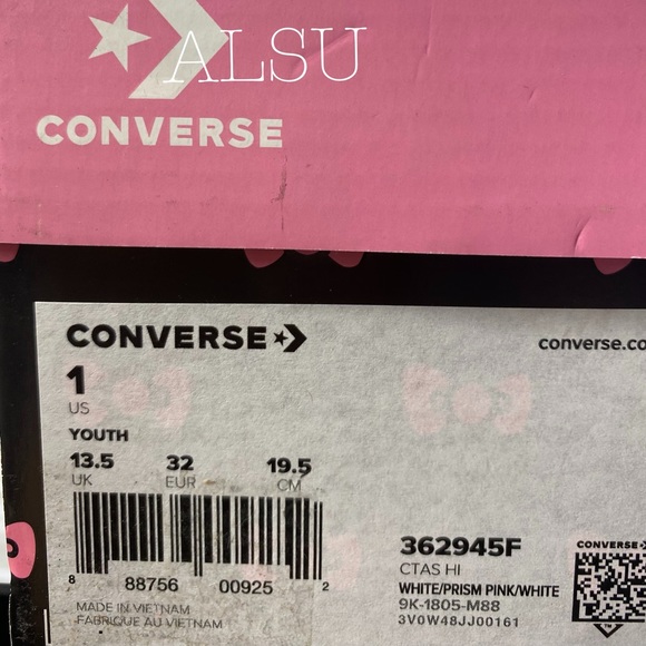 Conv&Hello Kitty Ctas High Top White Pink Kid’s - Picture 8 of 8